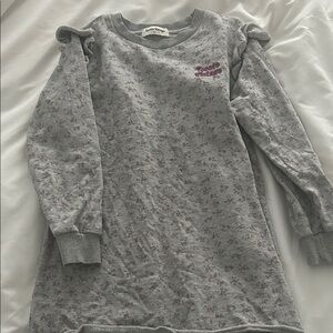 Tocoto vintage Gray Floral Sweatshirt Dress 6y